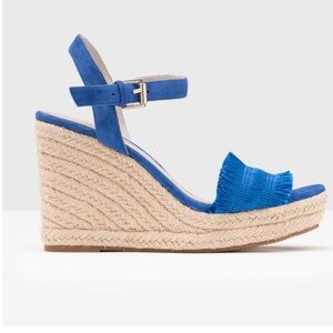 Boden Blue Espadrille Wedges with Suede Upper